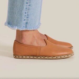 Sabah Tan Leather Flats
